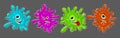 Set of monsters blot monster. Vector children's illustration, isolated vector in flat style, design, decor, print Royalty Free Stock Photo