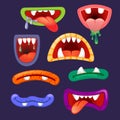Set of monsters mouths. Photo booth