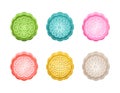 Set of mooncakes or yuebing with different color and taste Moon cakes or pie with pattern Sweet food