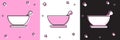 Set Mortar and pestle icon isolated on pink and white, black background. Vector Illustration Royalty Free Stock Photo