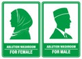 set of moslem restroom sign or ablution sign isolated. 3D Illustration..