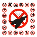 Set mosquito danger zone icon Royalty Free Stock Photo