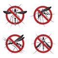 Set of mosquito sign Royalty Free Stock Photo