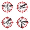 Set of mosquito sign Royalty Free Stock Photo