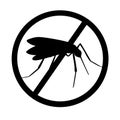 Set of mosquito silhouettes isolated on white background. Vector mosquito silhouettes. Aegypti flying mosquito. Zika virus transmi Royalty Free Stock Photo