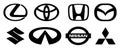 Set of most popular Japanese car companies logo