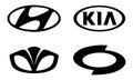 Set of most popular Korean car companies logo