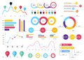 Set of most useful infographic elements - bar graphs, pie charts, steps and options, workflow, puzzle, percents, circle