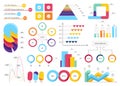 Set of most useful infographic elements - bar graphs, pie charts, steps and options, workflow, puzzle, percents, circle