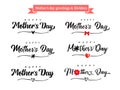 Set of Mothers Day Holiday greetings and dividers shape