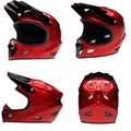 Set of Motor Sport FullFace Helmet Isolated Royalty Free Stock Photo