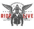 Set of motorcycle biker vintage style tattoo and print for t shirt