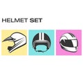 Set of motorcycle helmets.