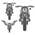 Set of motorcycle vintage style emblems, logo ,tattoo and prints Royalty Free Stock Photo