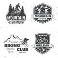 Set of Mountain biking clubs. Vector illustration.