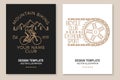 Set of Mountain biking flyer, brochure, banner, poster. Vector illustration. Concept for shirt or logo, print, stamp or Royalty Free Stock Photo