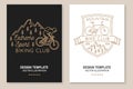 Set of Mountain biking flyer, brochure, banner, poster. Vector illustration. Concept for shirt or logo, print, stamp or Royalty Free Stock Photo