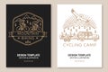 Set of Mountain biking flyer, brochure, banner, poster. Vector illustration. Concept for shirt or logo, print, stamp or Royalty Free Stock Photo