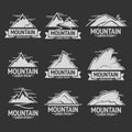 Set of mountain exploration vintage logos, emblems