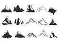 Set of mountain icons Royalty Free Stock Photo