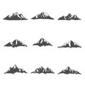 Set of Mountain Icons Vector Illustration