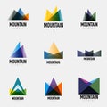 Set of mountain logo geometric designs