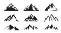 Set Mountain outline images. Vector Illustration Royalty Free Stock Photo