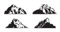 Set Mo0ntain outline images. Vector Illustration Royalty Free Stock Photo