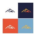 Set of Mountain Peak Logos Royalty Free Stock Photo