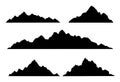 Set of mountain silhouette. Isolated elements design of mountain landscape. Vector illustration Royalty Free Stock Photo