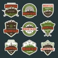 Mountain travel vector colored emblems or badges Royalty Free Stock Photo