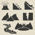 Set of mountains icons