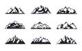 Set Mountains peaks, ski logo design elements icon collection Royalty Free Stock Photo