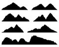 Set Mountains silhouettes Royalty Free Stock Photo