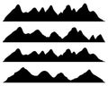 Set Mountains silhouettes Royalty Free Stock Photo