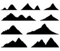 Set Mountains silhouettes Royalty Free Stock Photo