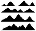 Set Mountains silhouettes Royalty Free Stock Photo