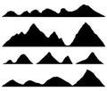 Set Mountains silhouettes Royalty Free Stock Photo