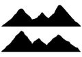 Set Mountains silhouettes Royalty Free Stock Photo