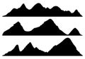 Set Mountains silhouettes Royalty Free Stock Photo