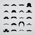 Set of moustache icons