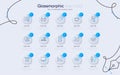 Set of Move gesture, Smartphone buying and Diagram chart line icons for web app. Pictogram icon. Vector
