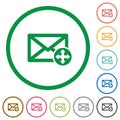 Move mail outlined flat icons Royalty Free Stock Photo