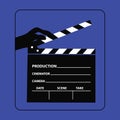 Set of movie clapperboard. Blank movie clapperboard. Vector Illustration
