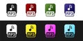 Set MP3 file document. Download mp3 button icon isolated on black and white background. Mp3 music format sign. MP3 file Royalty Free Stock Photo
