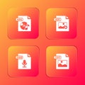 Set MP3 file document, GIF, OGG and TIFF icon. Vector Royalty Free Stock Photo