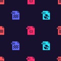 Set MP3 file document, PNG, JS and TXT on seamless pattern. Vector Royalty Free Stock Photo