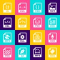 Set MSG file document, OGG, DOC, CSS, PHP and XSL icon. Vector Royalty Free Stock Photo