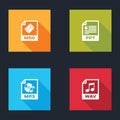 Set MSG file document, PPT, MP3 and WAV icon. Vector Royalty Free Stock Photo
