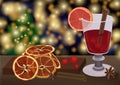 Set of mulled wine, fruit and spices Royalty Free Stock Photo